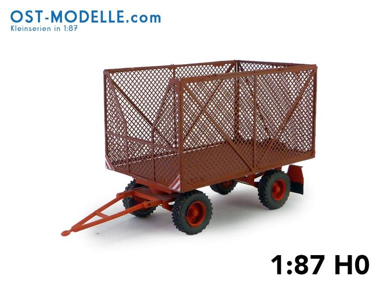 Strohanhänger mit geätzten Aufbau Variante lV Gitterstruktur (V) und Maschendrahtnetz – rotbraun rot